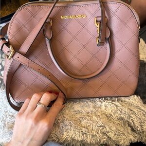 Michael Kors Pink Quilted Satchel
